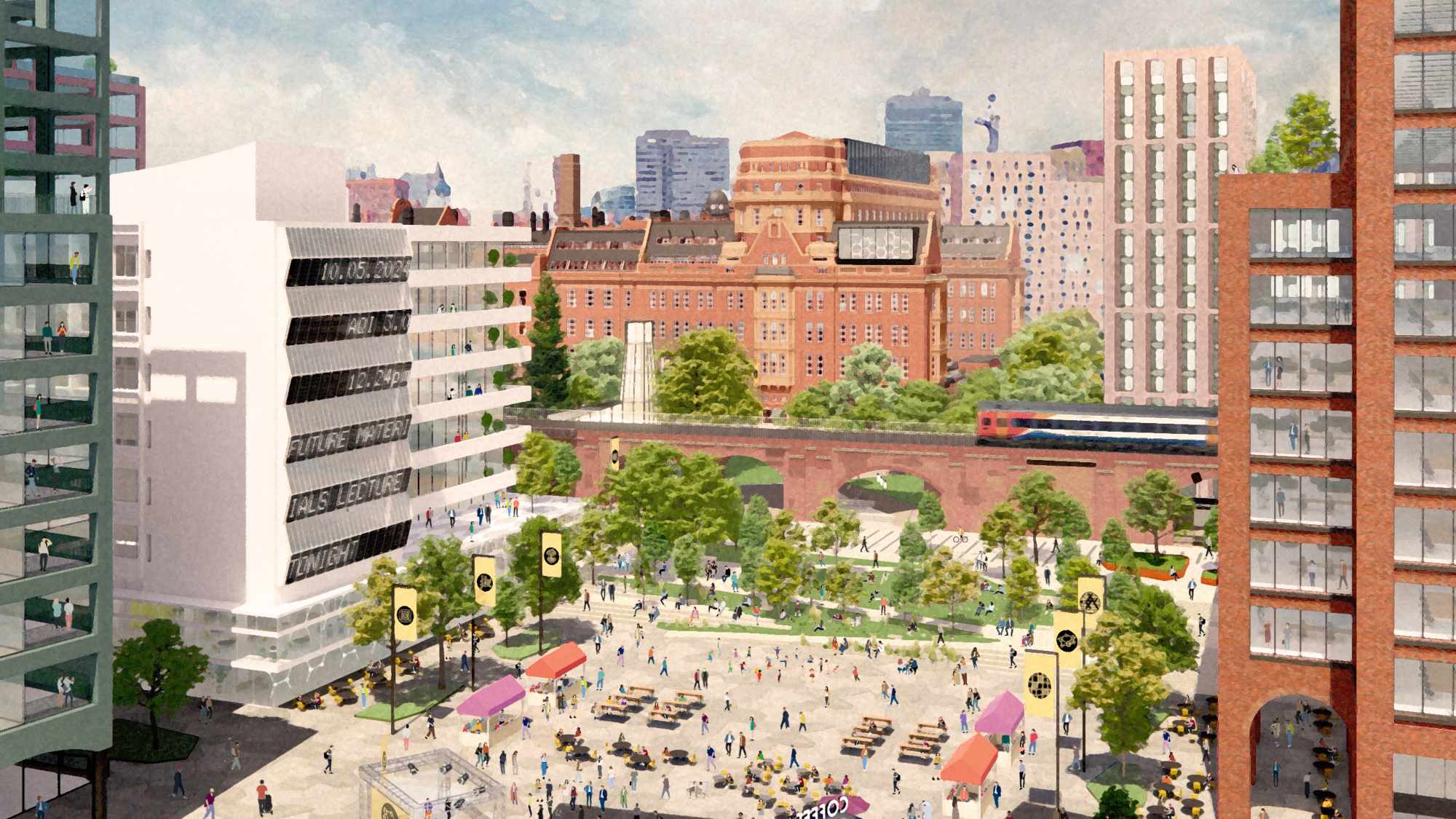 Illustrative image of the new civic square in Manchester