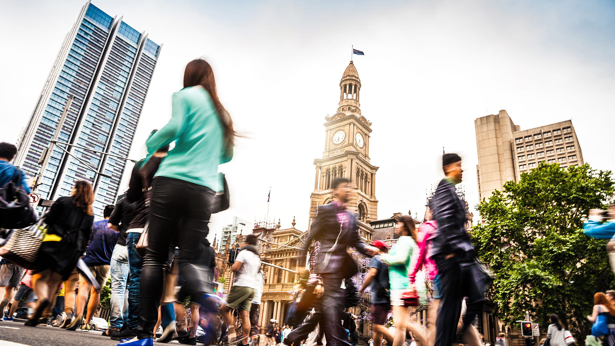 People walking in a city
