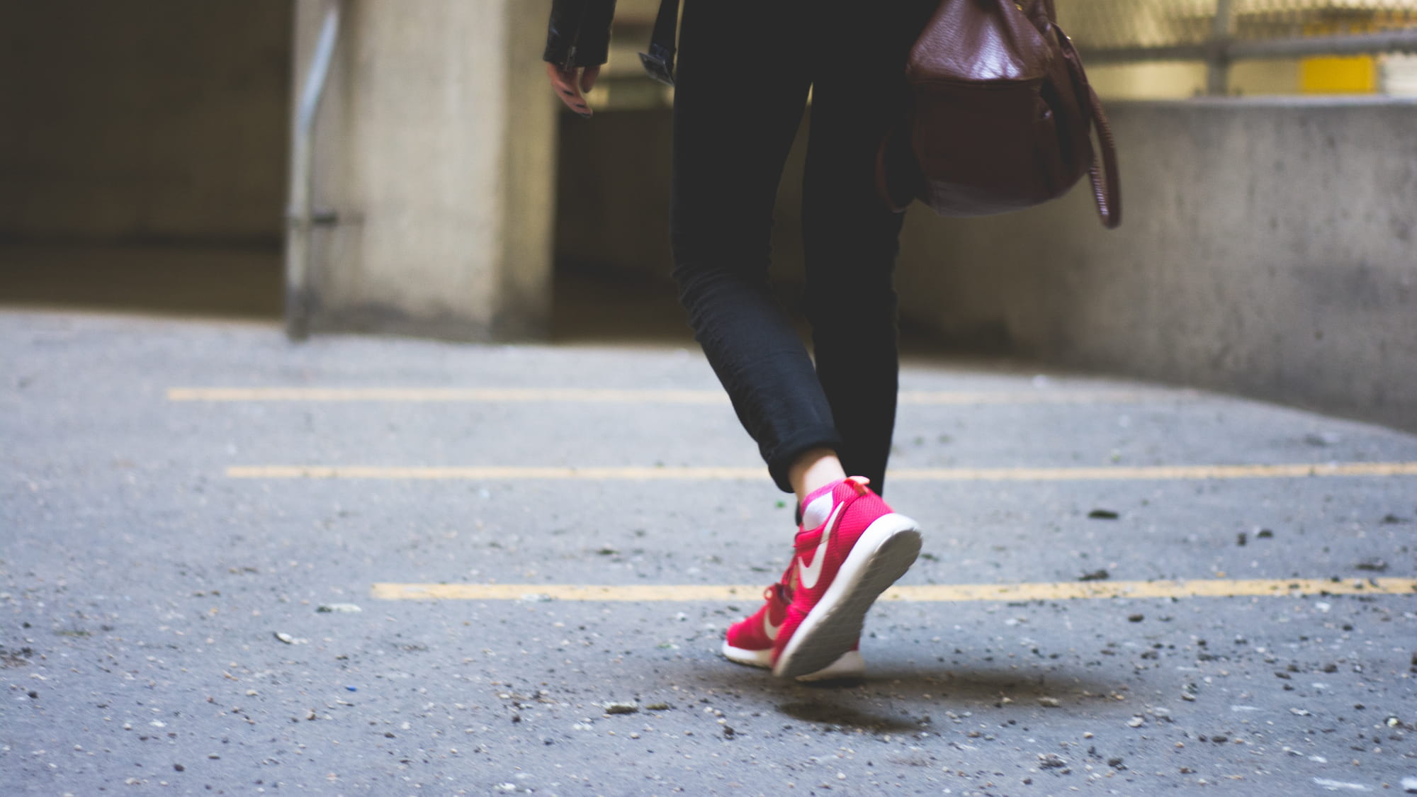 Female walking in city