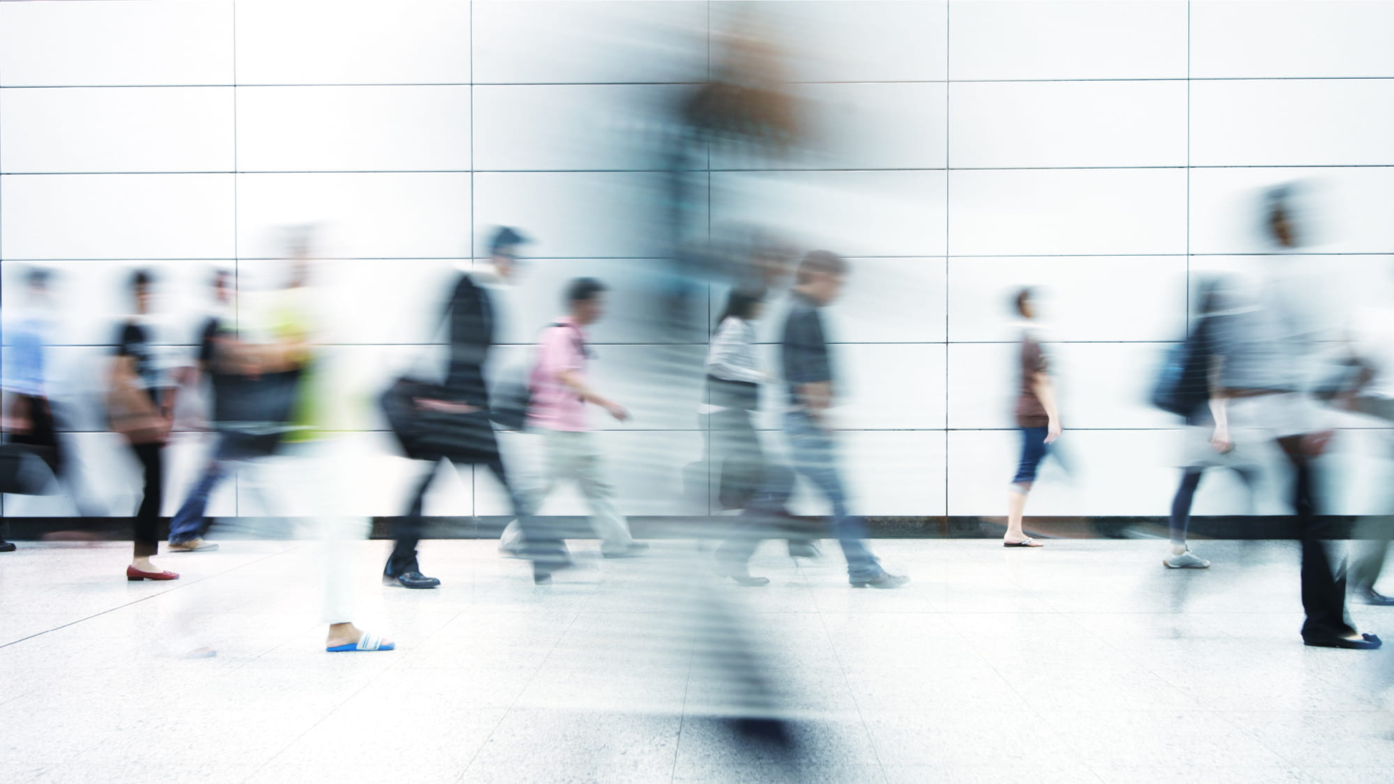 People walking indoors
