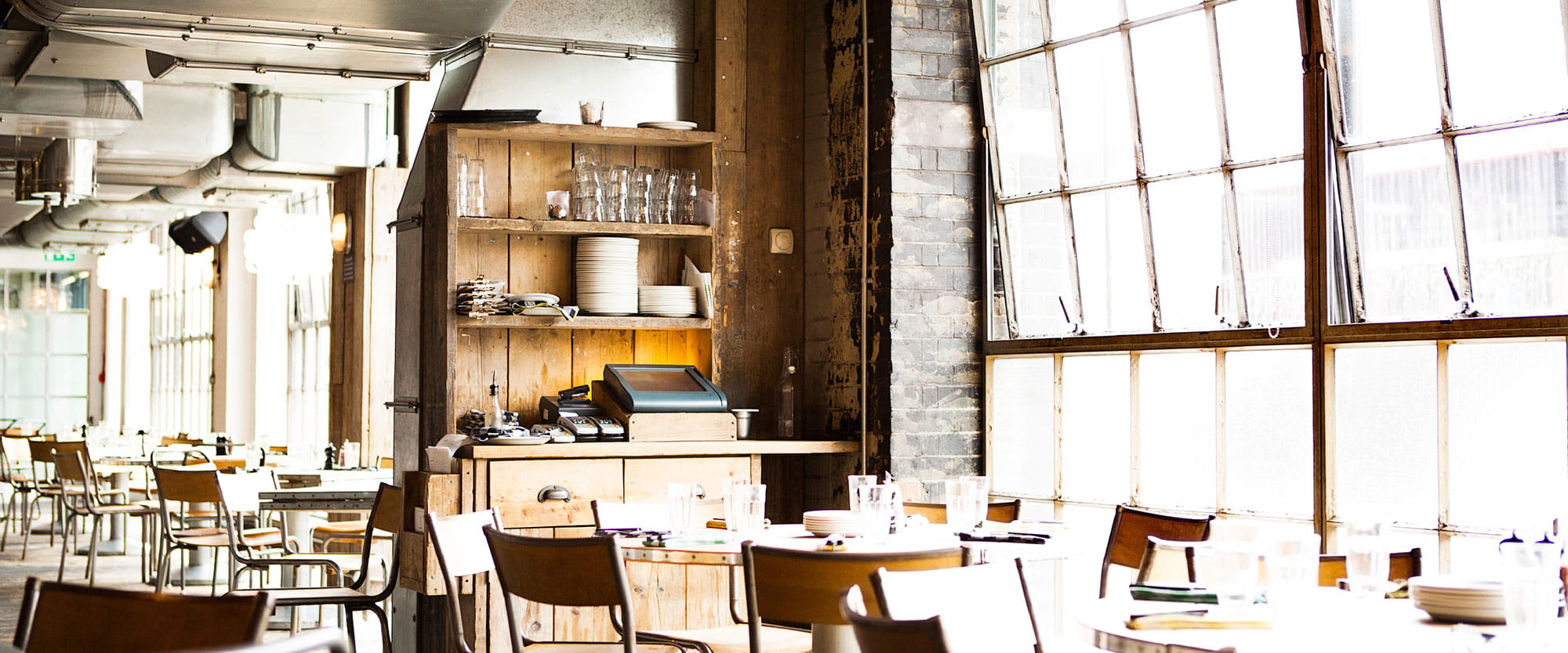 Inside of a Shoreditch cafe, London