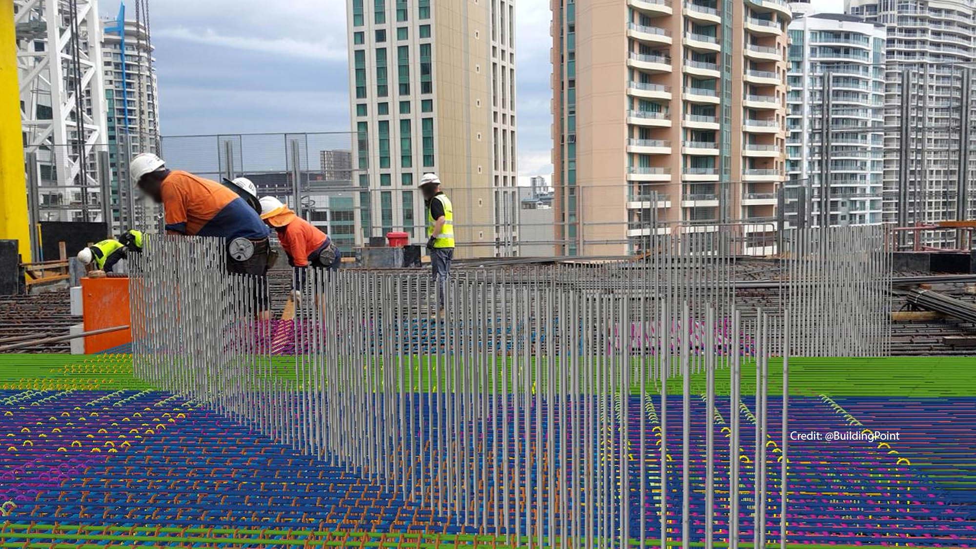 Augmented Reality overlay in-situ at 443 Queen Street, Brisbane with Probuild, Trimble Sitevision and BuildingPoi