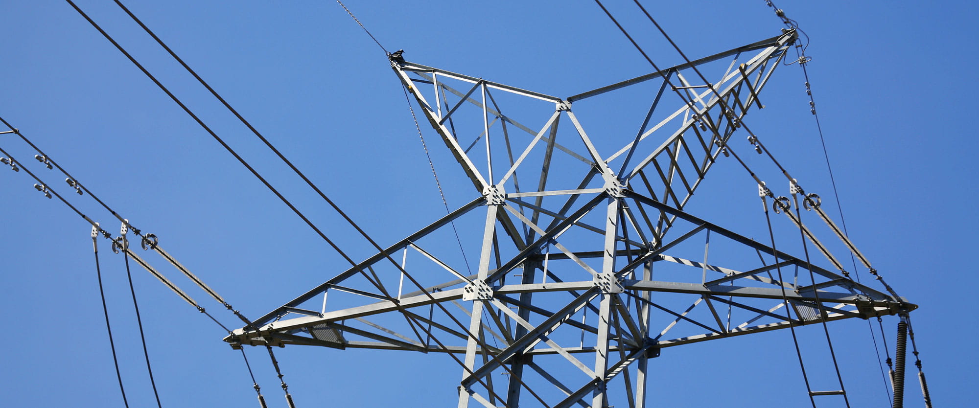 Pylon with power lines