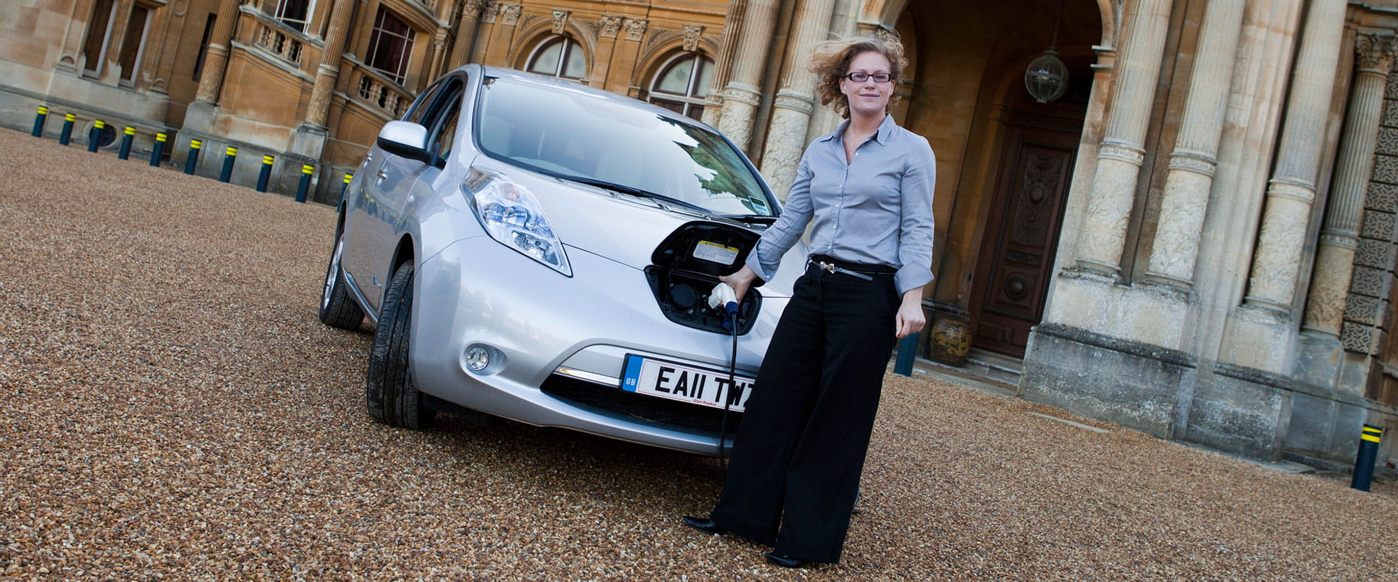 Electric vehicle being refuelled