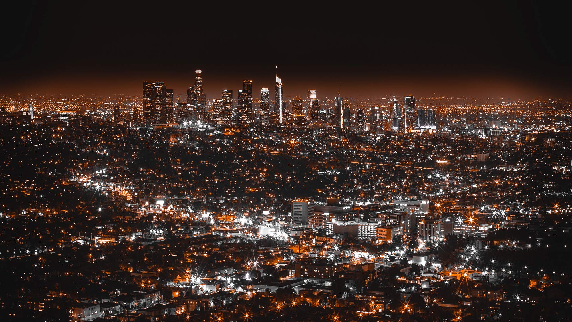 Los Angeles skyline at night