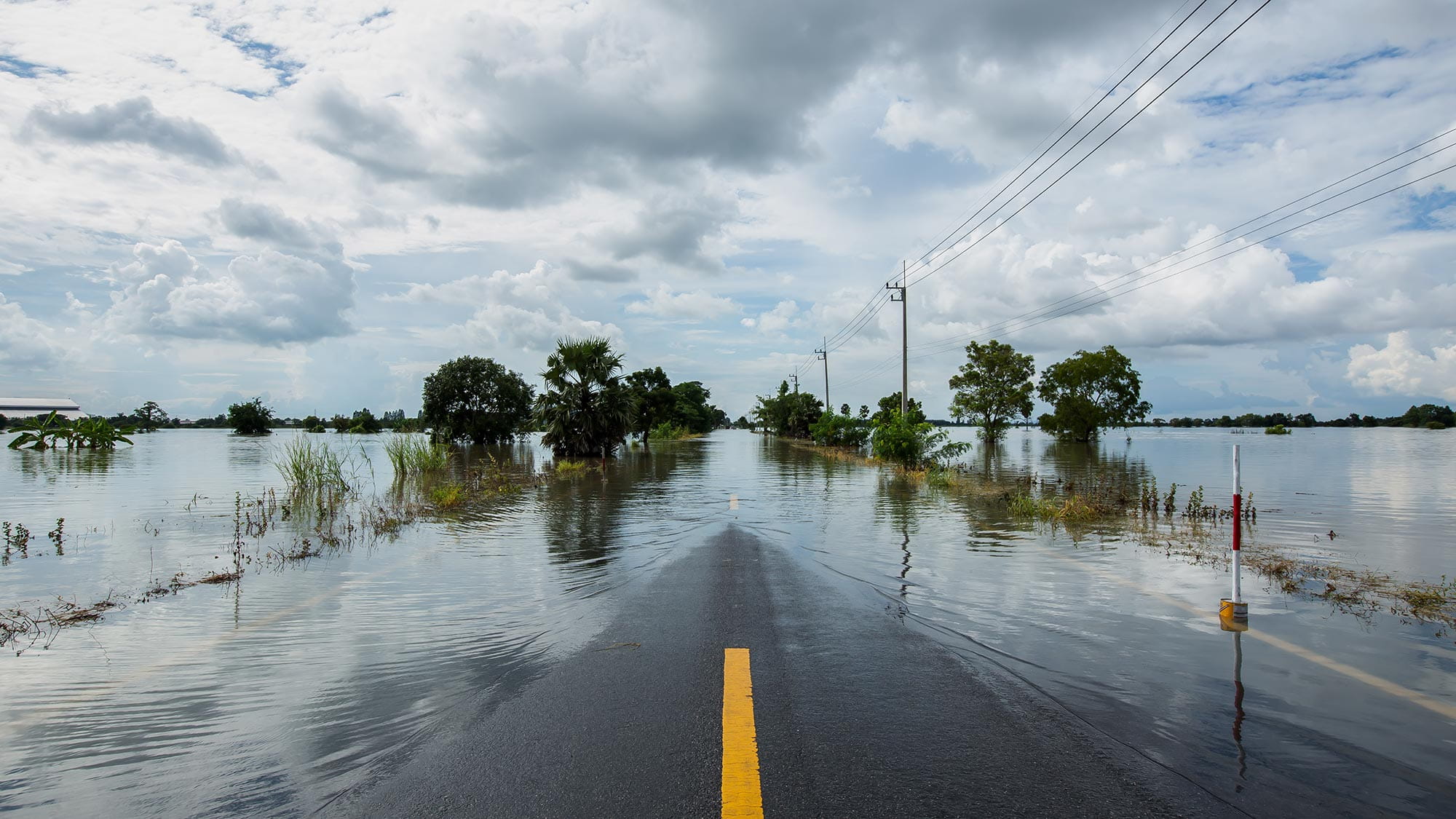 Road under water