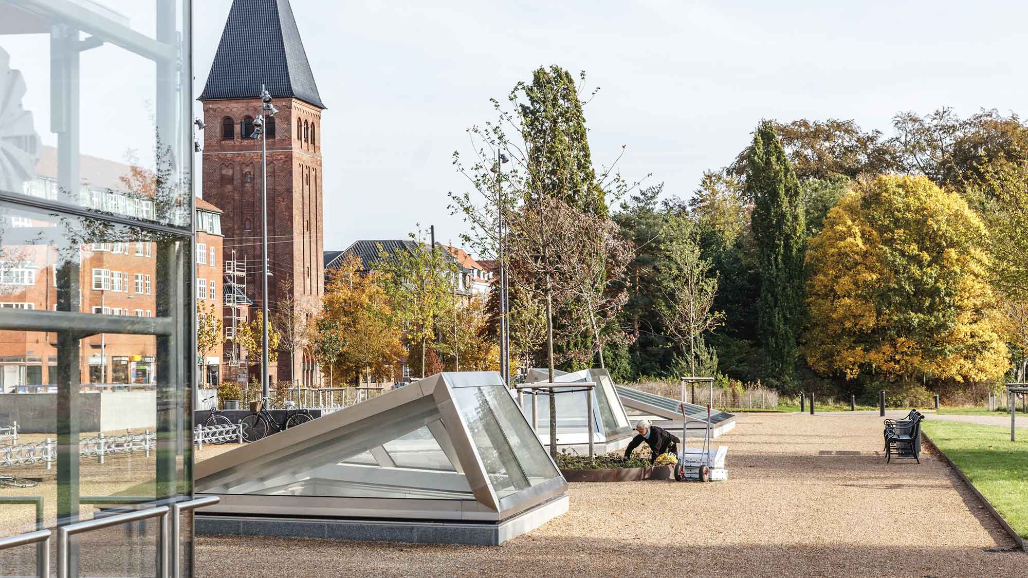 Above ground at a Cityringen station