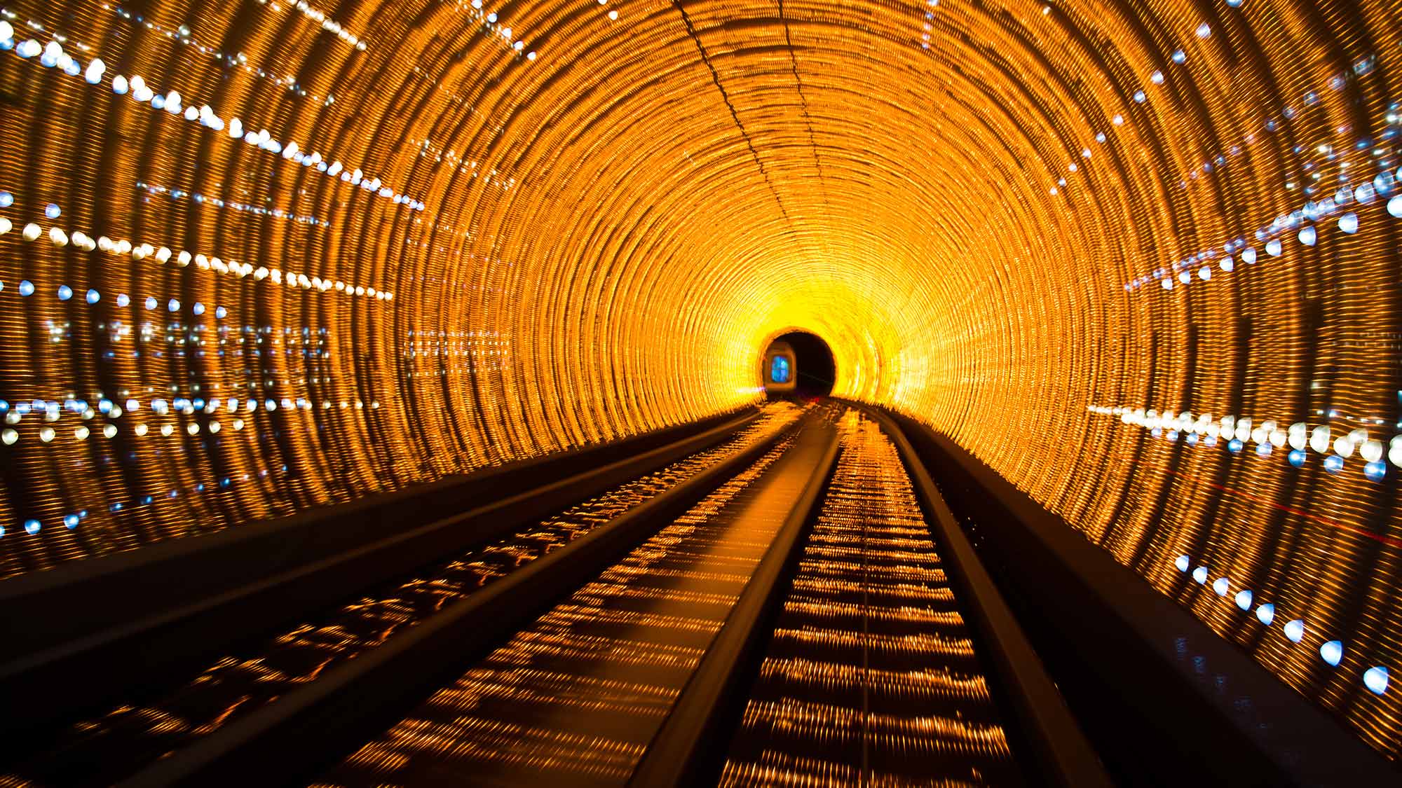 Lit up Rail line
