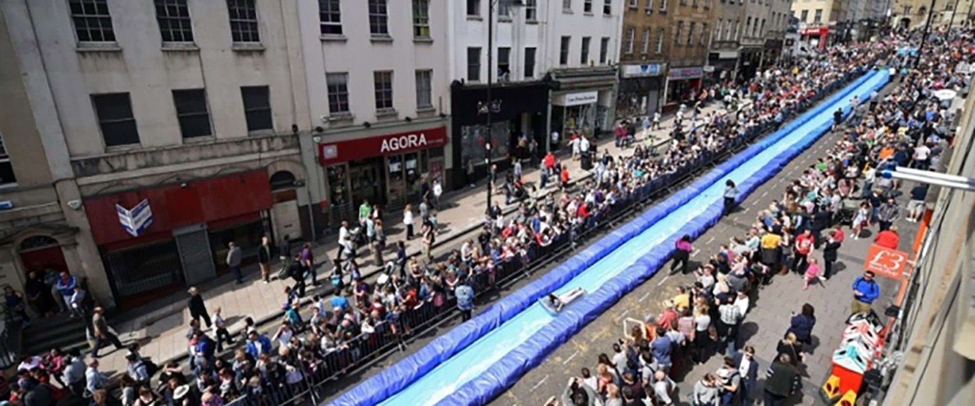 Giant water slide in Bristol