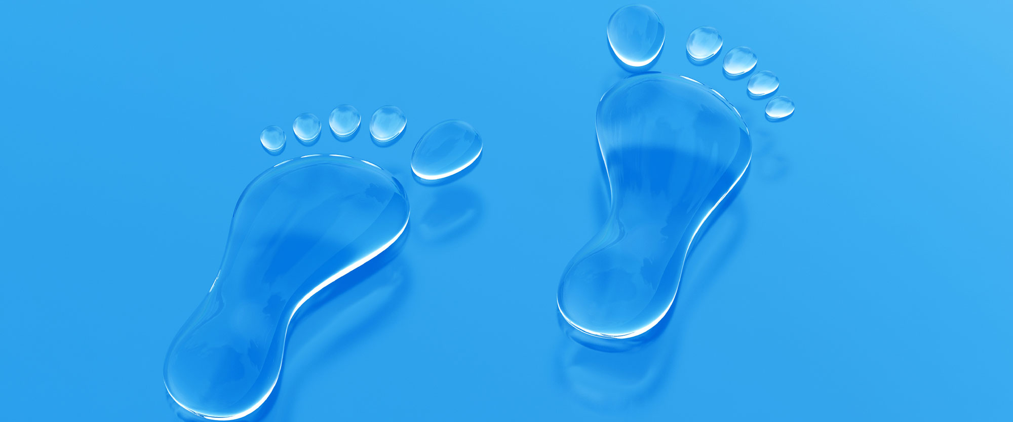 Footprints in wet sand