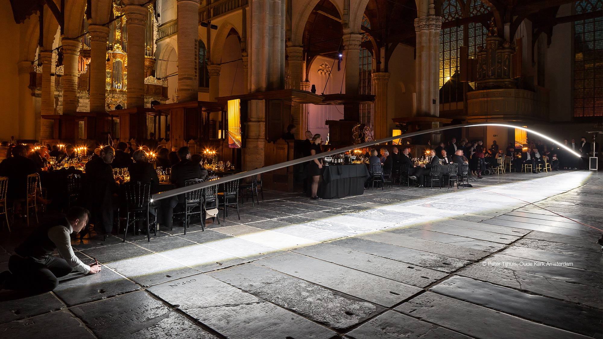 Between Light art installation at Amsterdam's Oude Kerk.