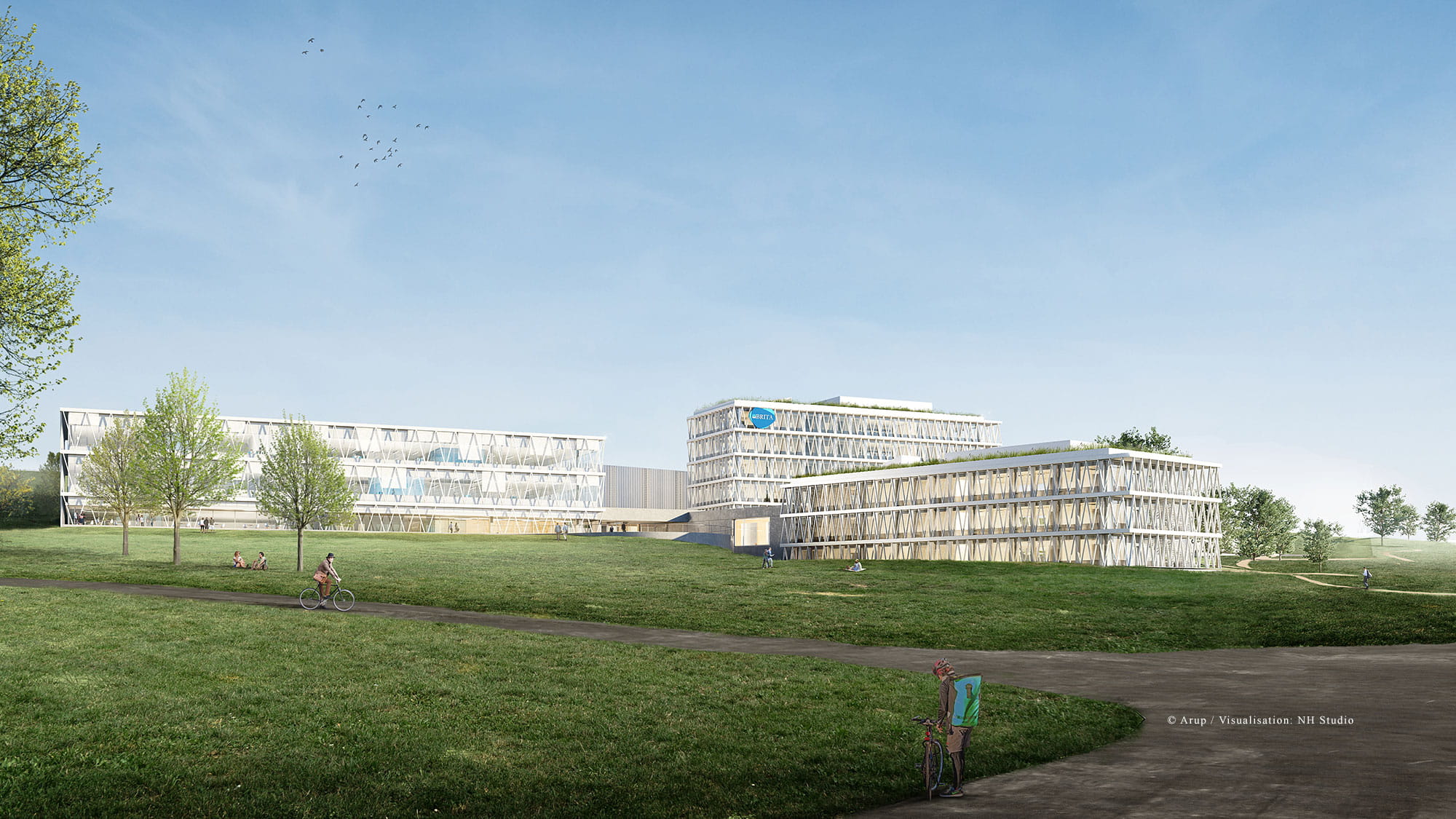 Visualisation of the BRITA Campus, seen in the distance