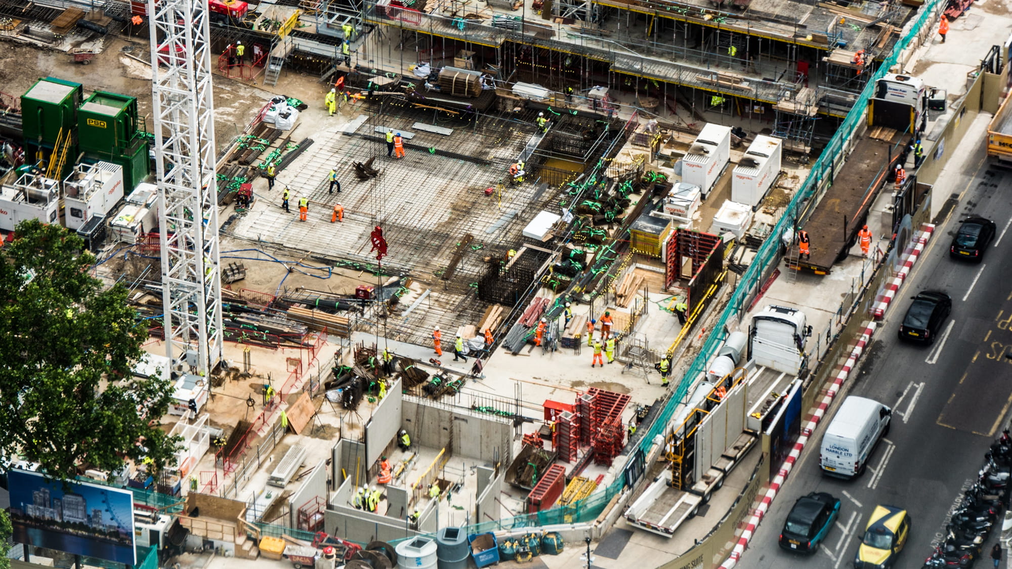 Construction traffic in London