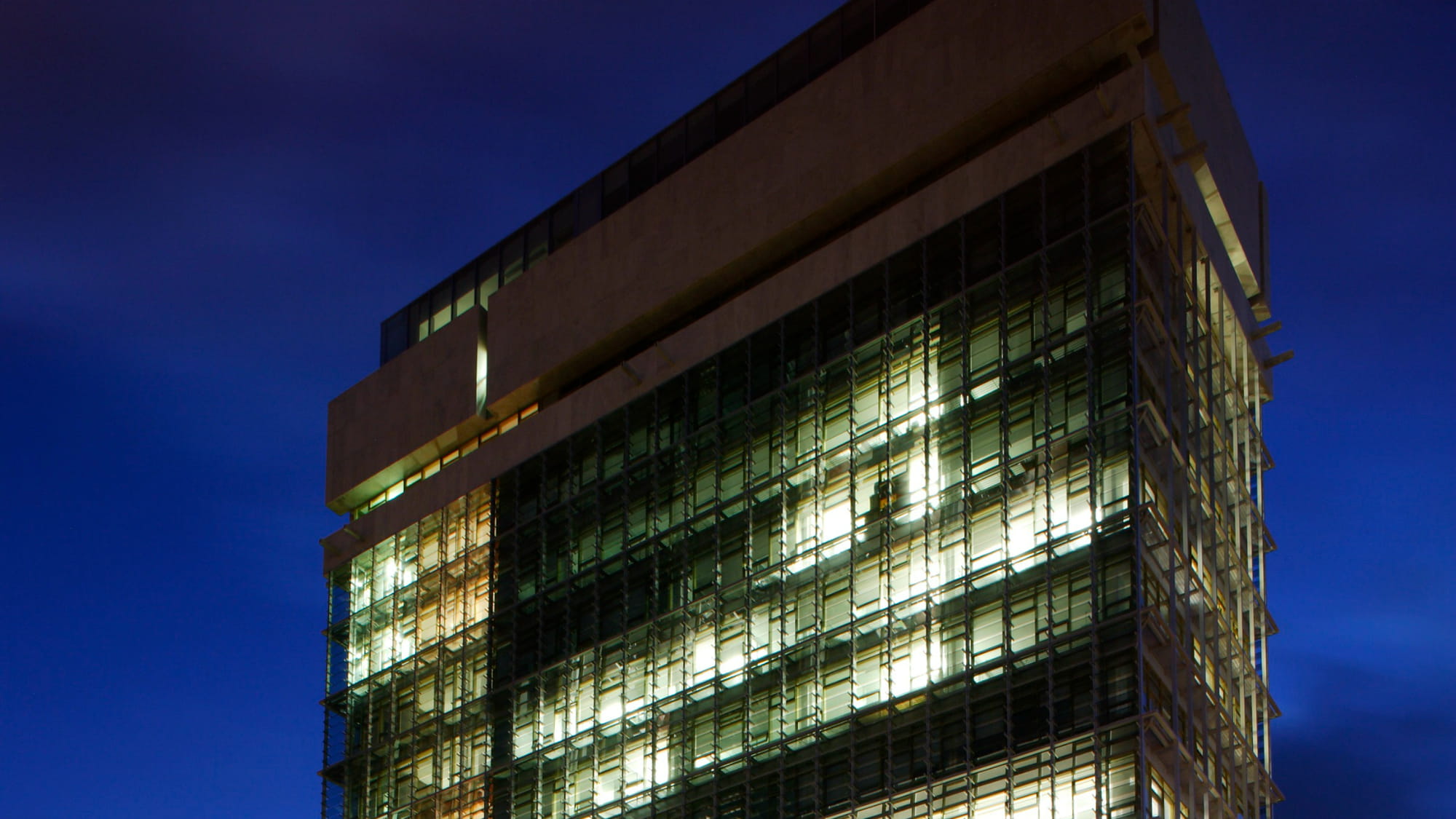 Night-time shot of Cork County Hall