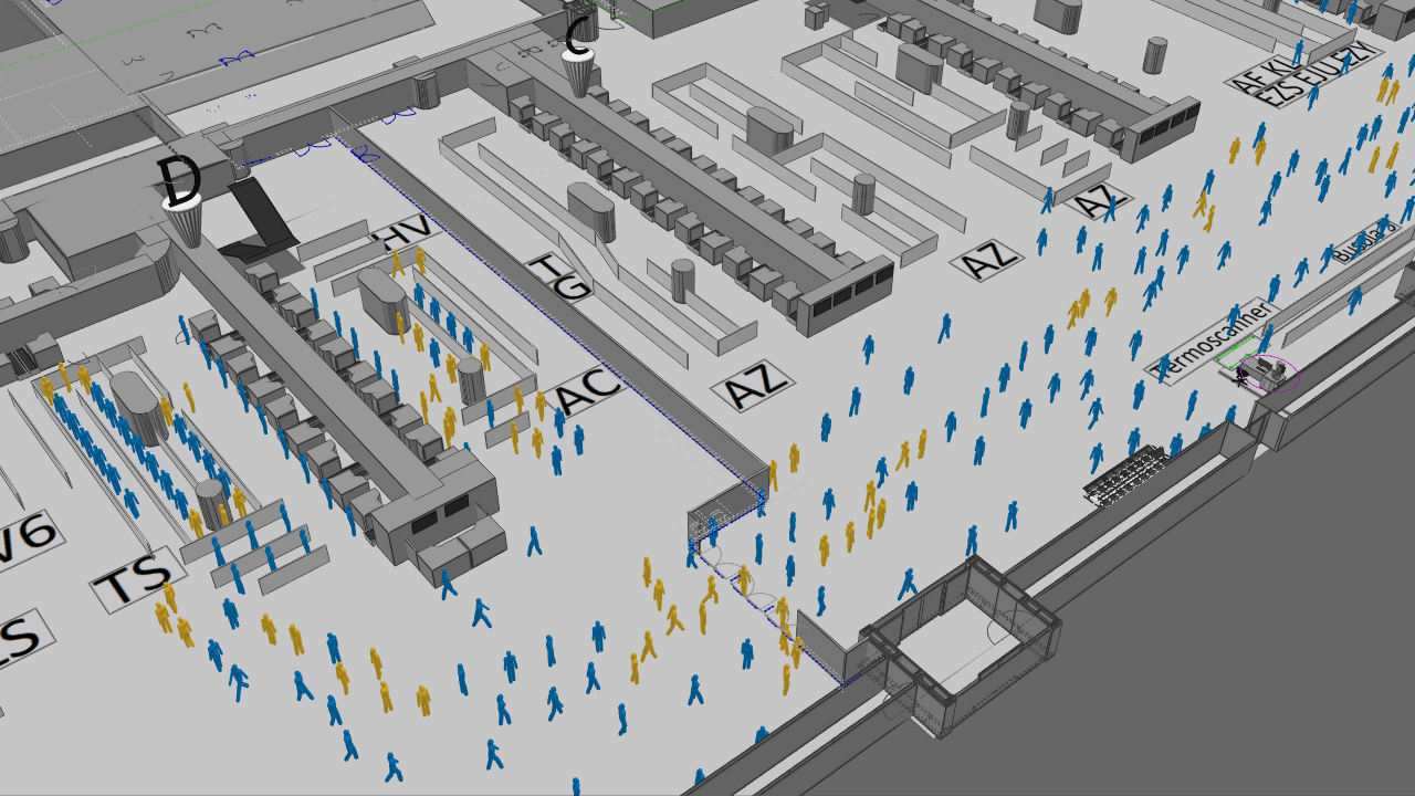 Rome Fiumicino airport  digital passenger model