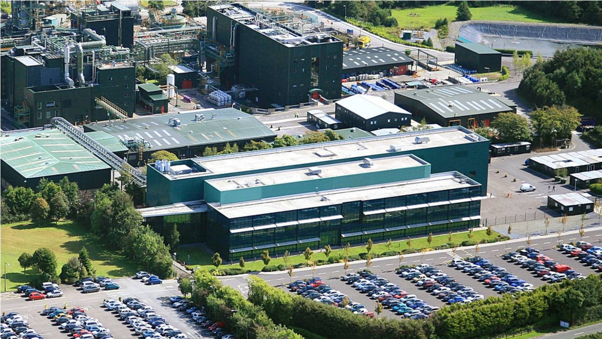 Aerial view of the Eli Lilly plant.