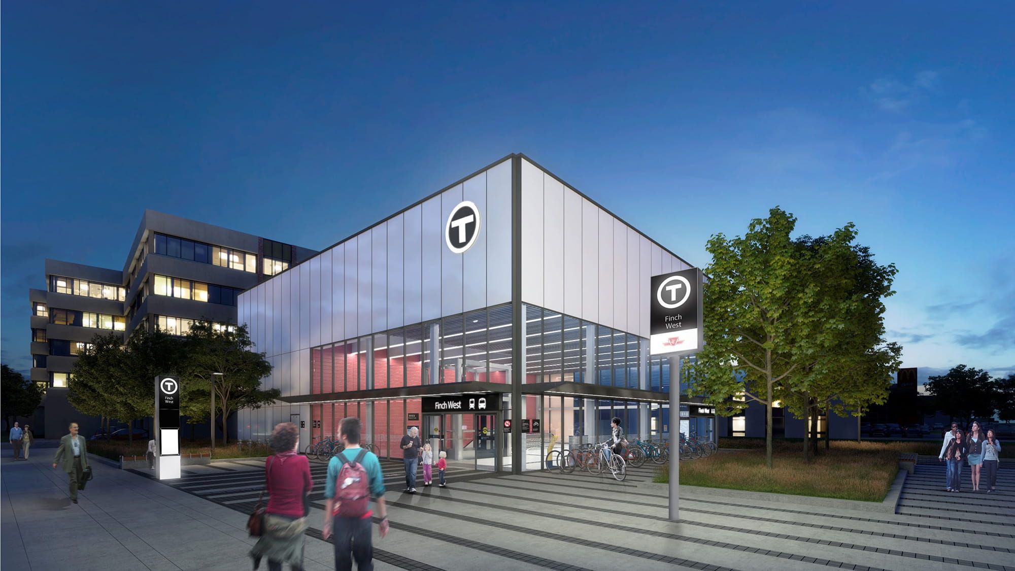 Exterior of Finch West light rail station