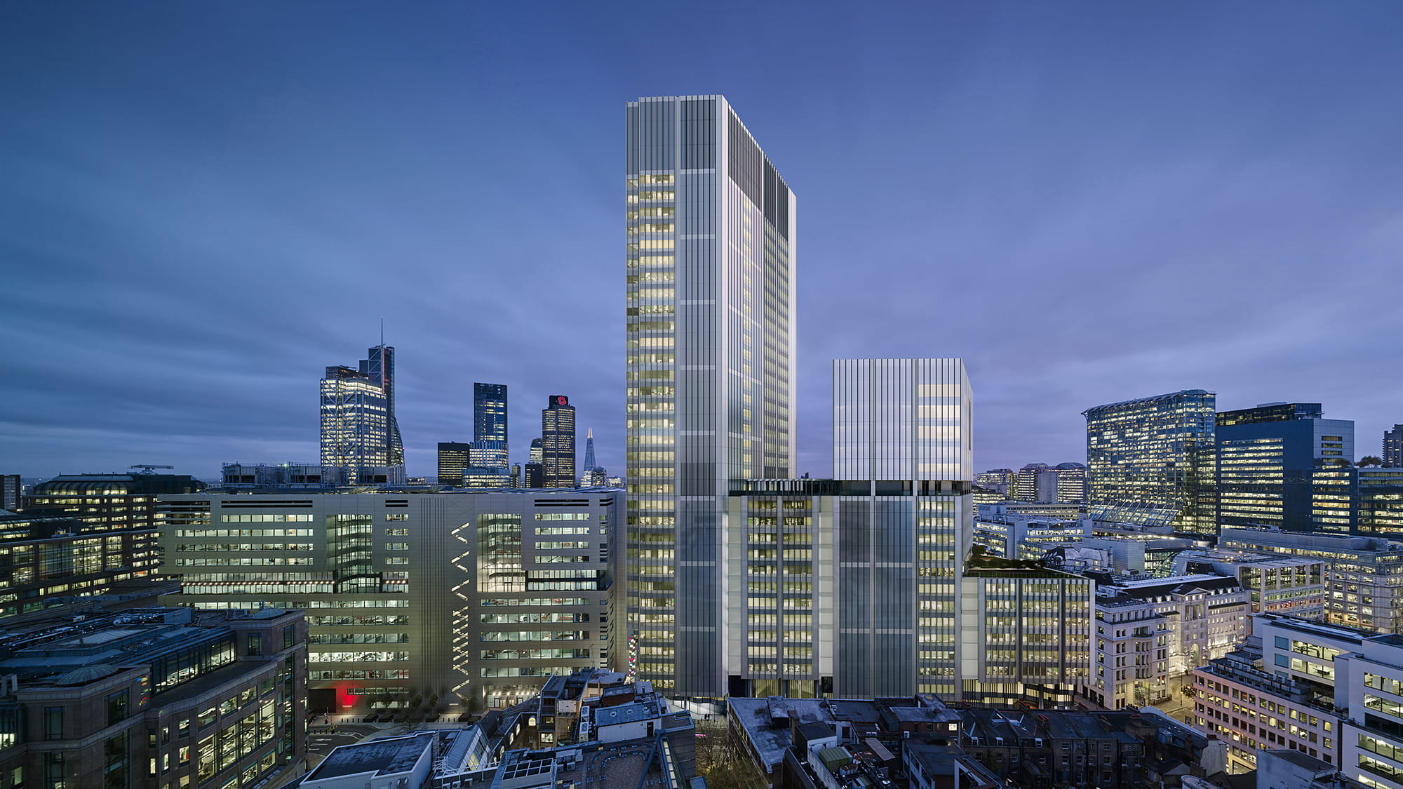 The new 32 Storey tower shown in the context of the city, visualisation. ? Hays Davidson