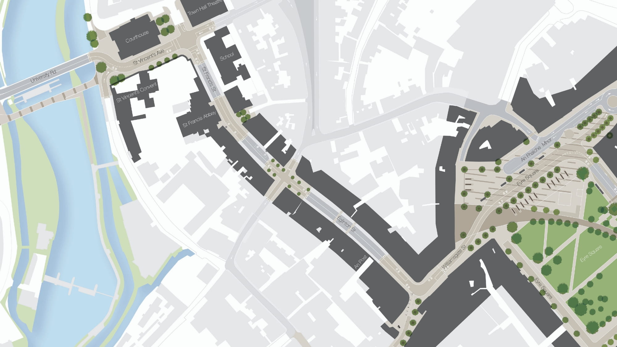 Map of Galway city.