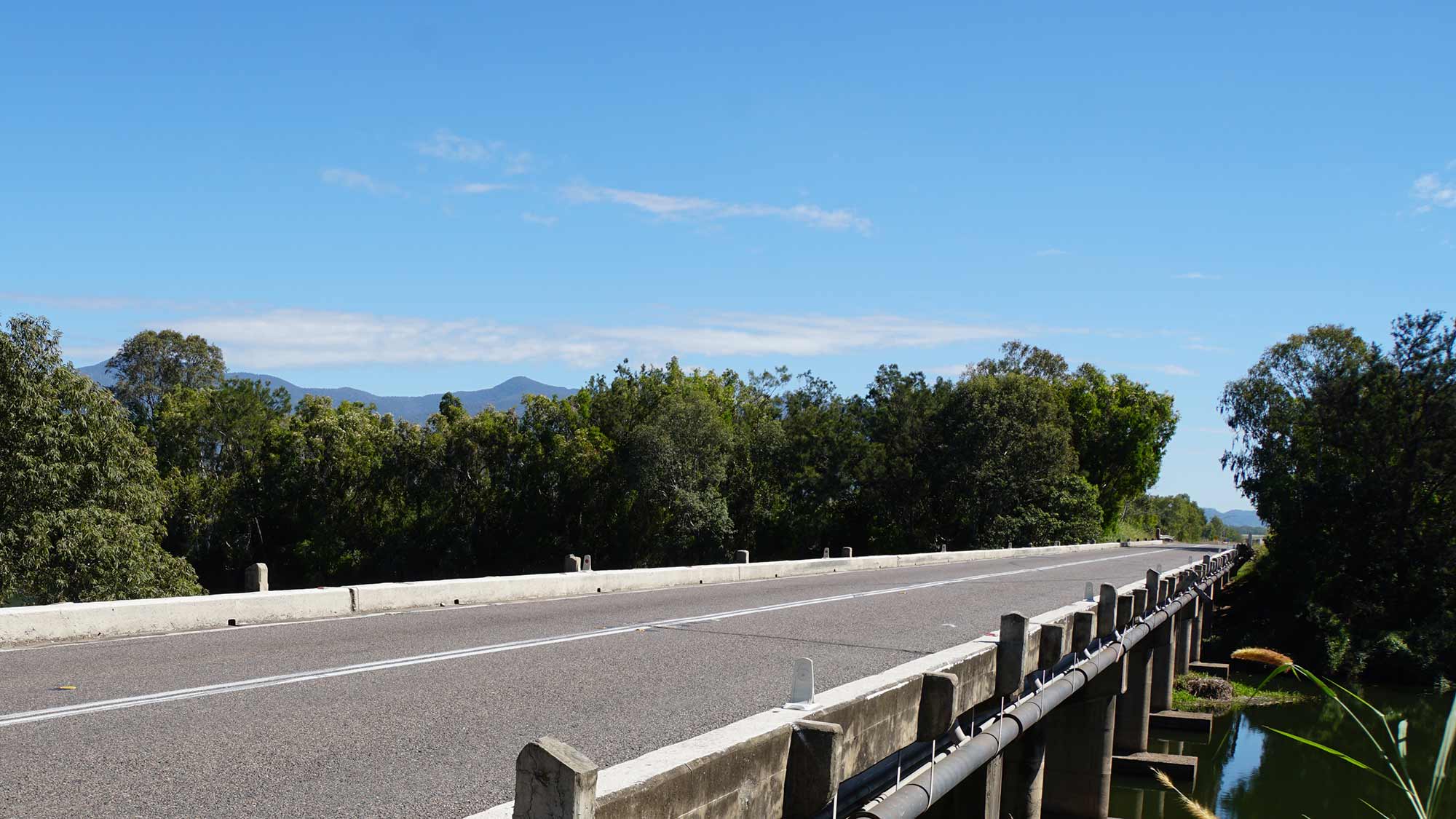 Looking over the existing Haughton River Bridge