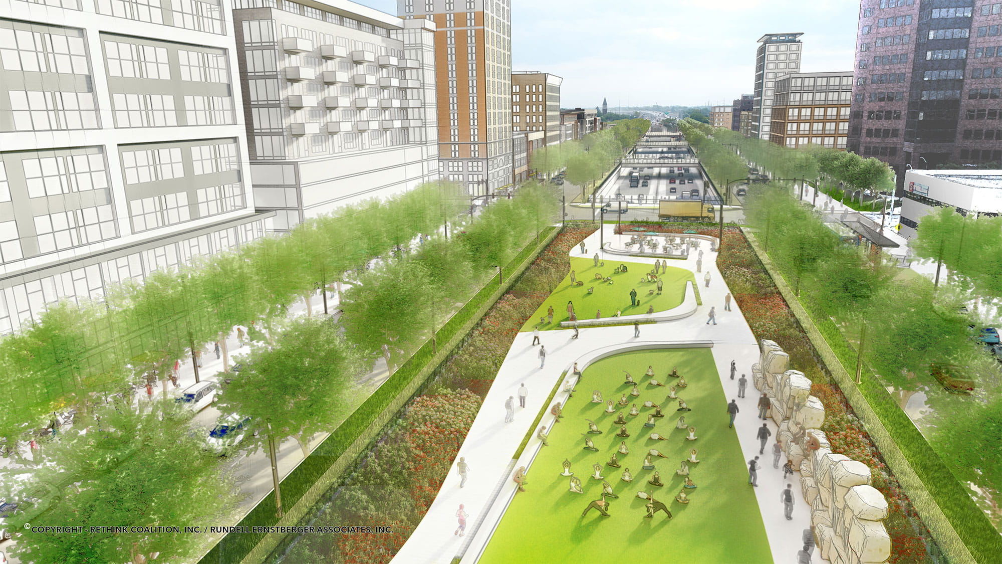 Rendering of North End after re-envisioning