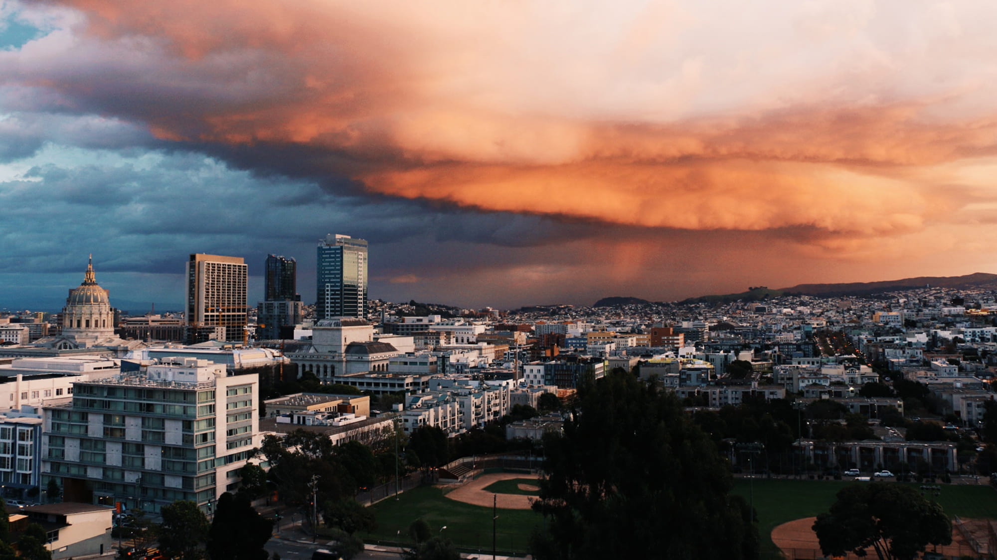 Storm over city