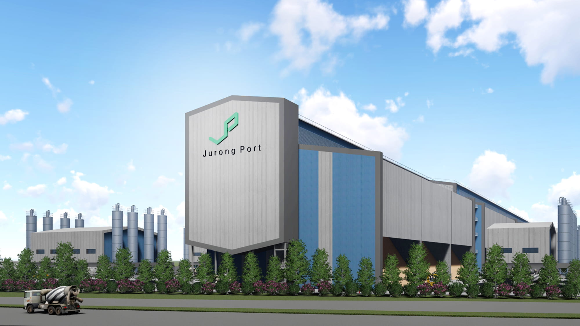 Illustration of Ready-Mixed Concrete Ecosystem at Jurong Port, Singapore