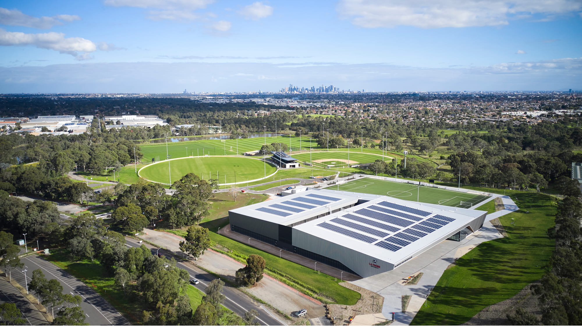 Aerial view of La Trobe University Sports Stadium