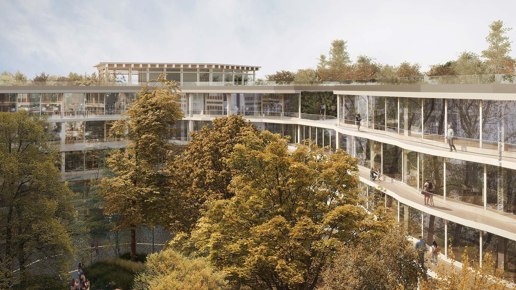View of the courtyard of the new office building in Levelingstra?e.