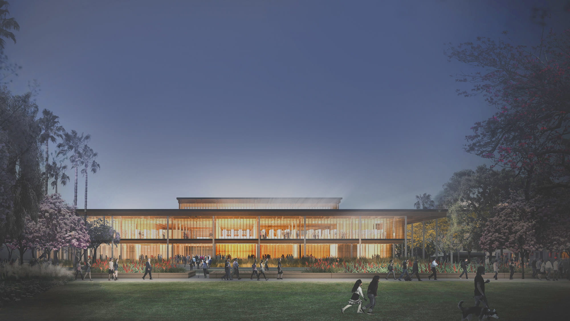 Long Beach Civic Center at night