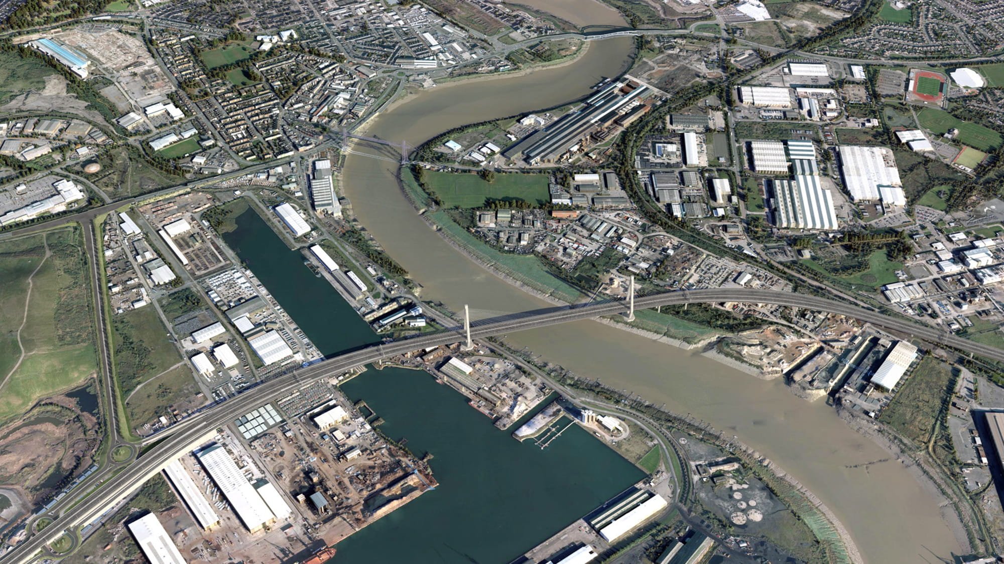 The proposed route of the new section of the M4 includes a new crossing of the River Usk 