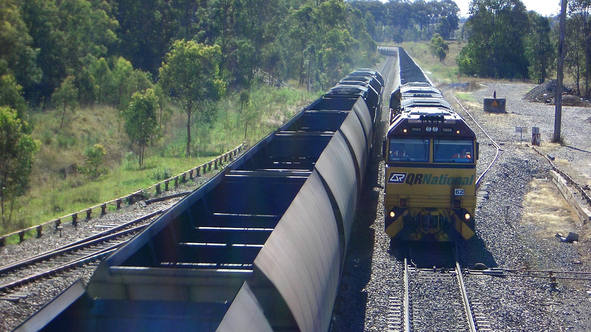 Trains running of the track