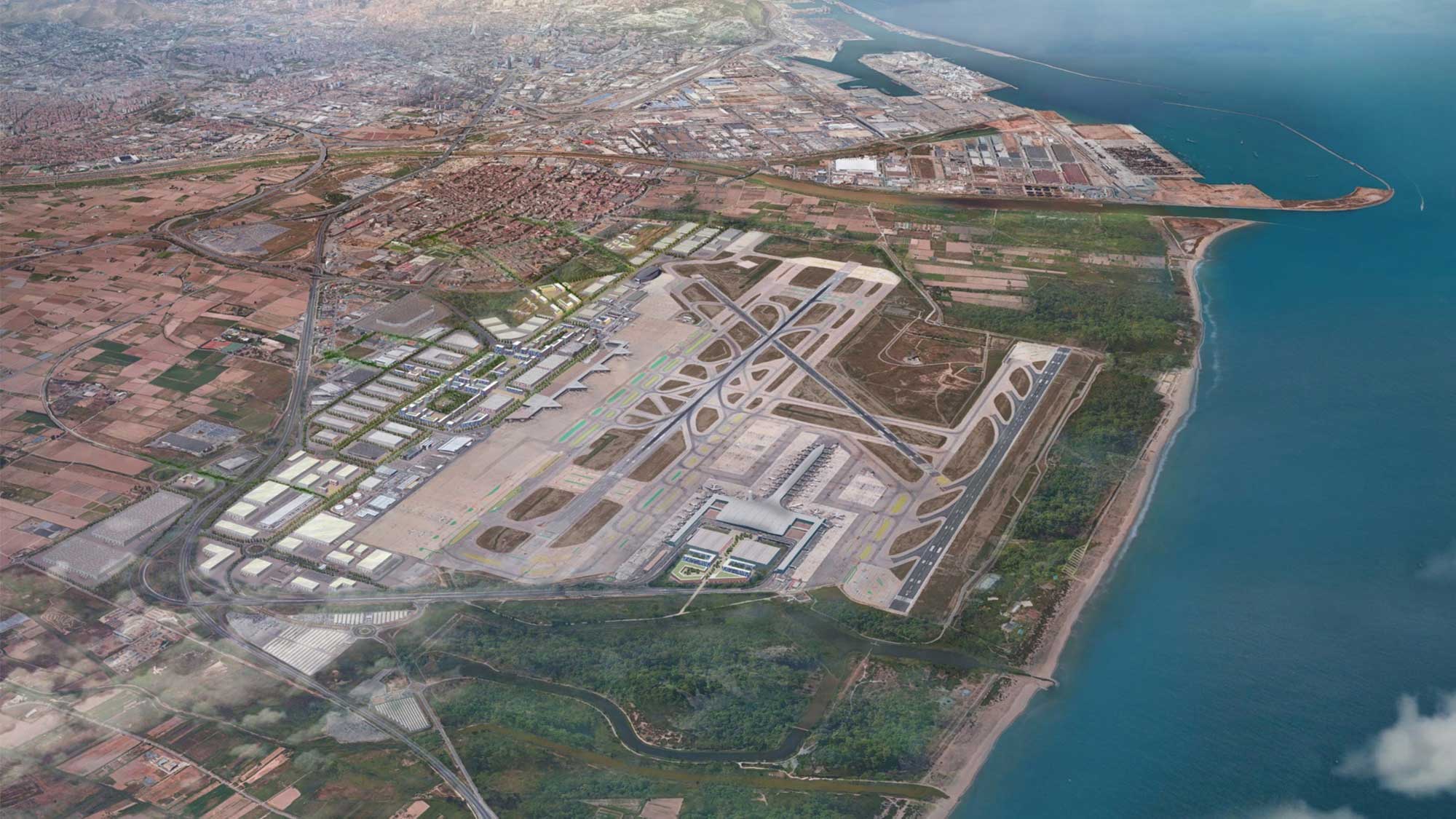 Vista aérea Barcelona-El Prat