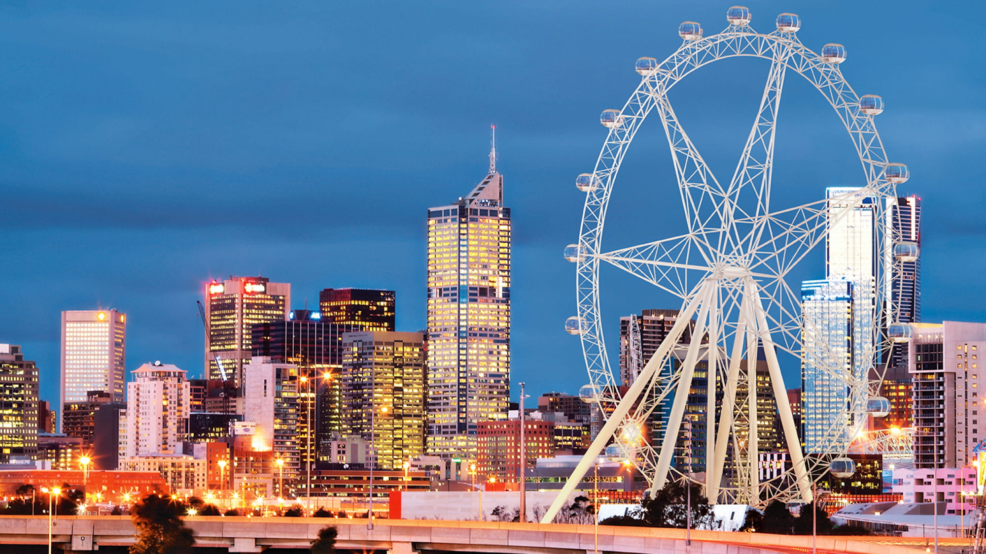 VIew of Melbourne Star and skyline ? Melbourne Star Observation Wheel
