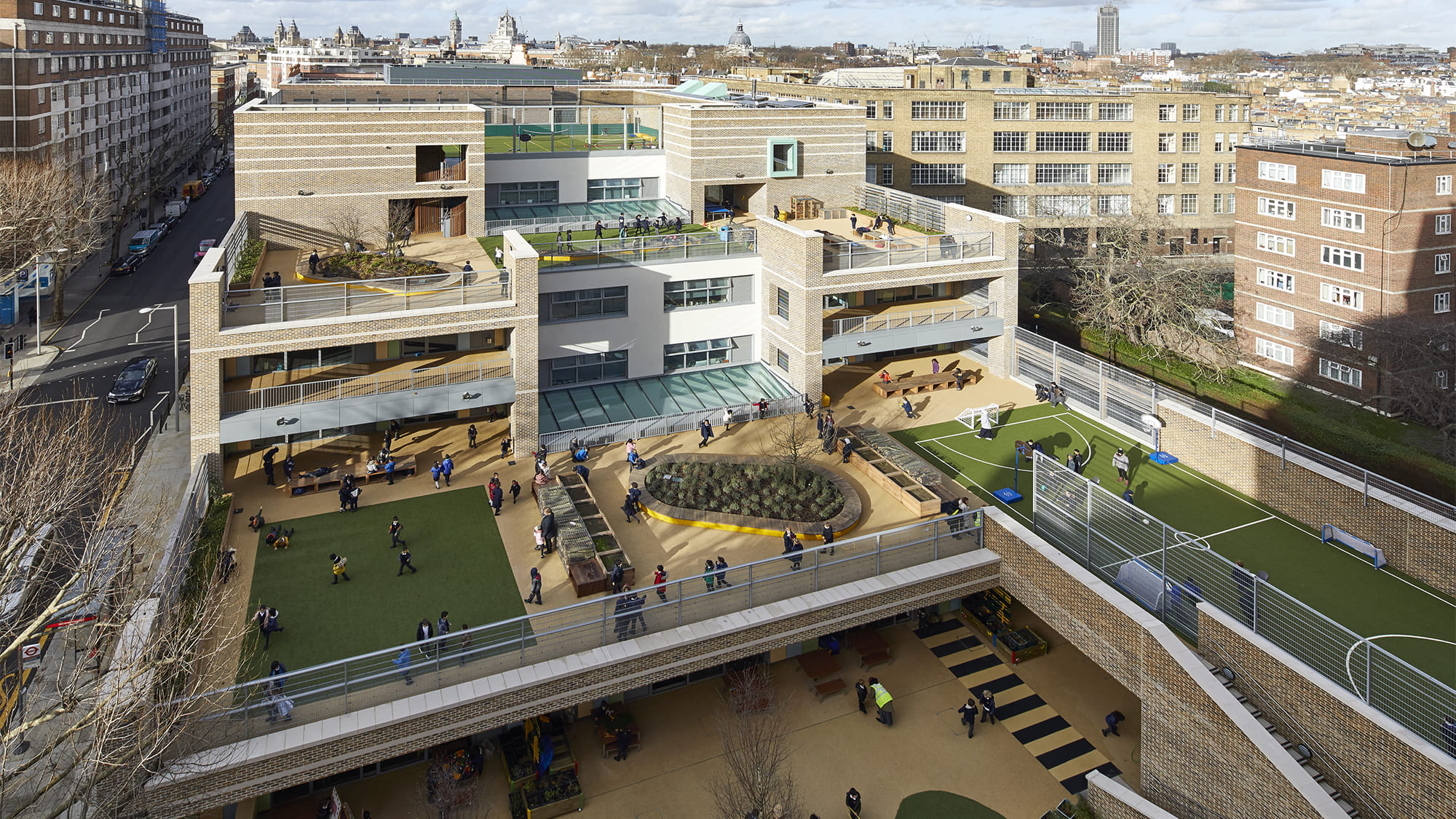 The Marlborough Primary School has enlarged outdoor and roof play areas on a constricted site