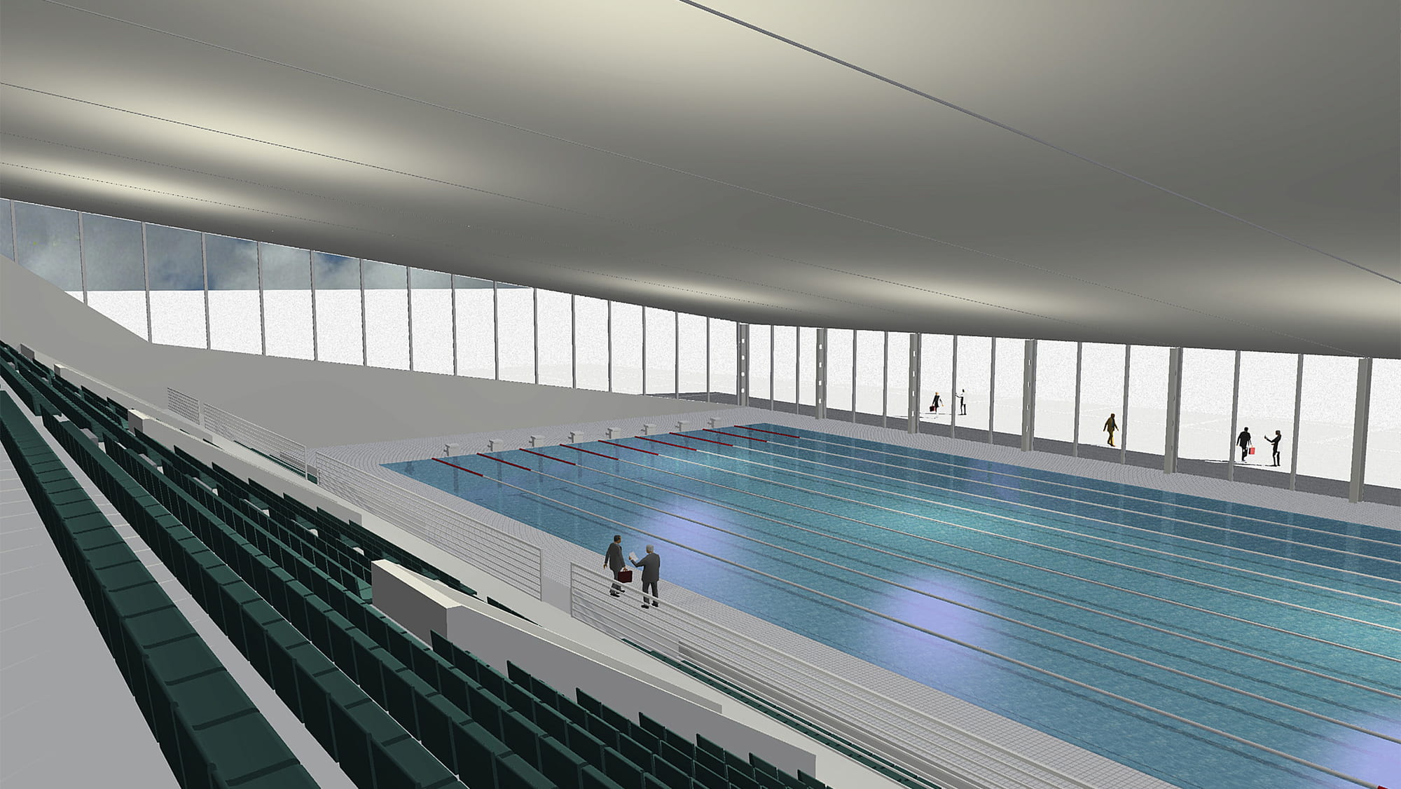 Construction of the Piscina Combi, part of the sporting facilities for the Winter Olympic Games in 2006. Copyright: Isozaki