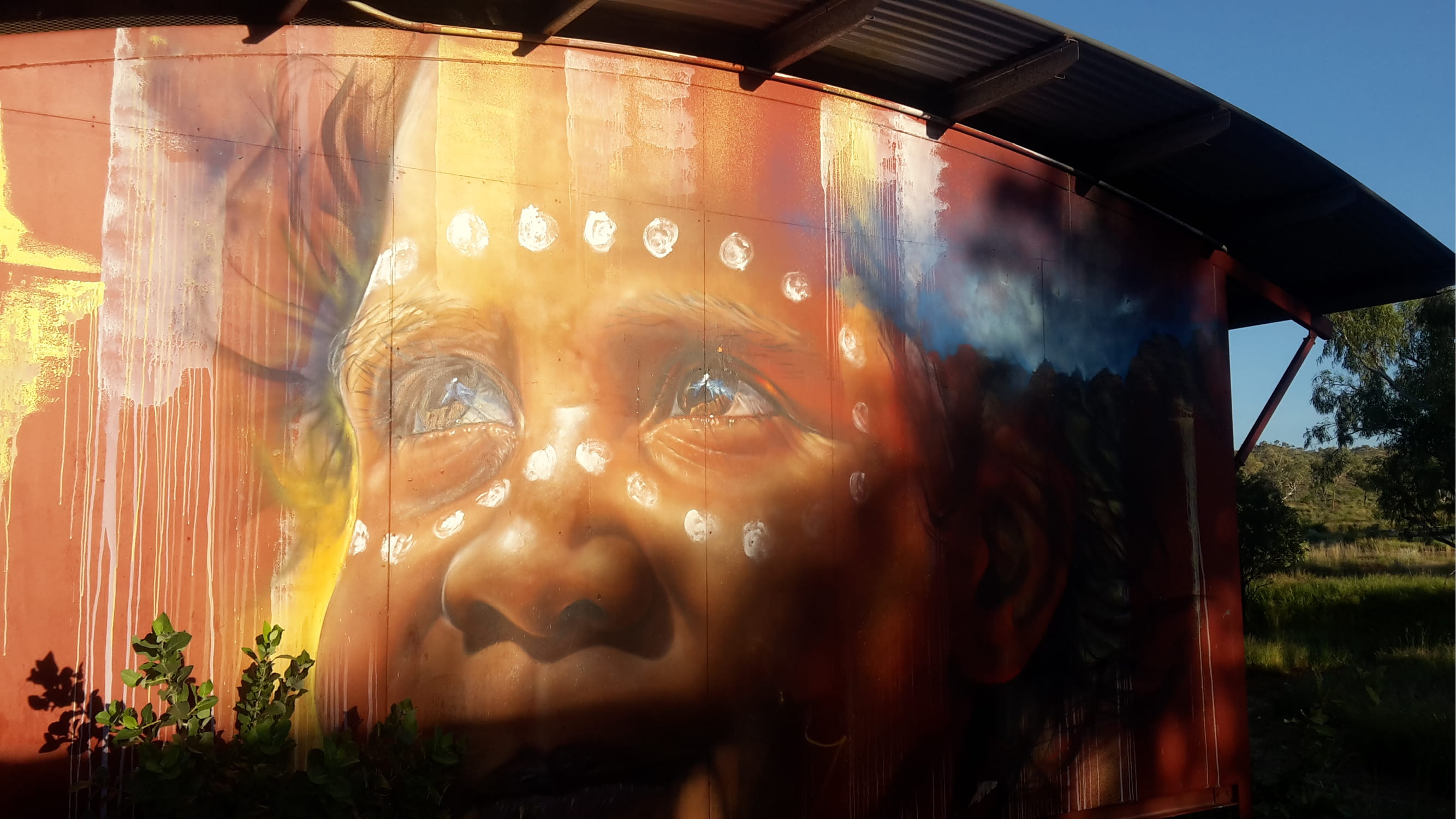 Mural on school building, Frog Hollow