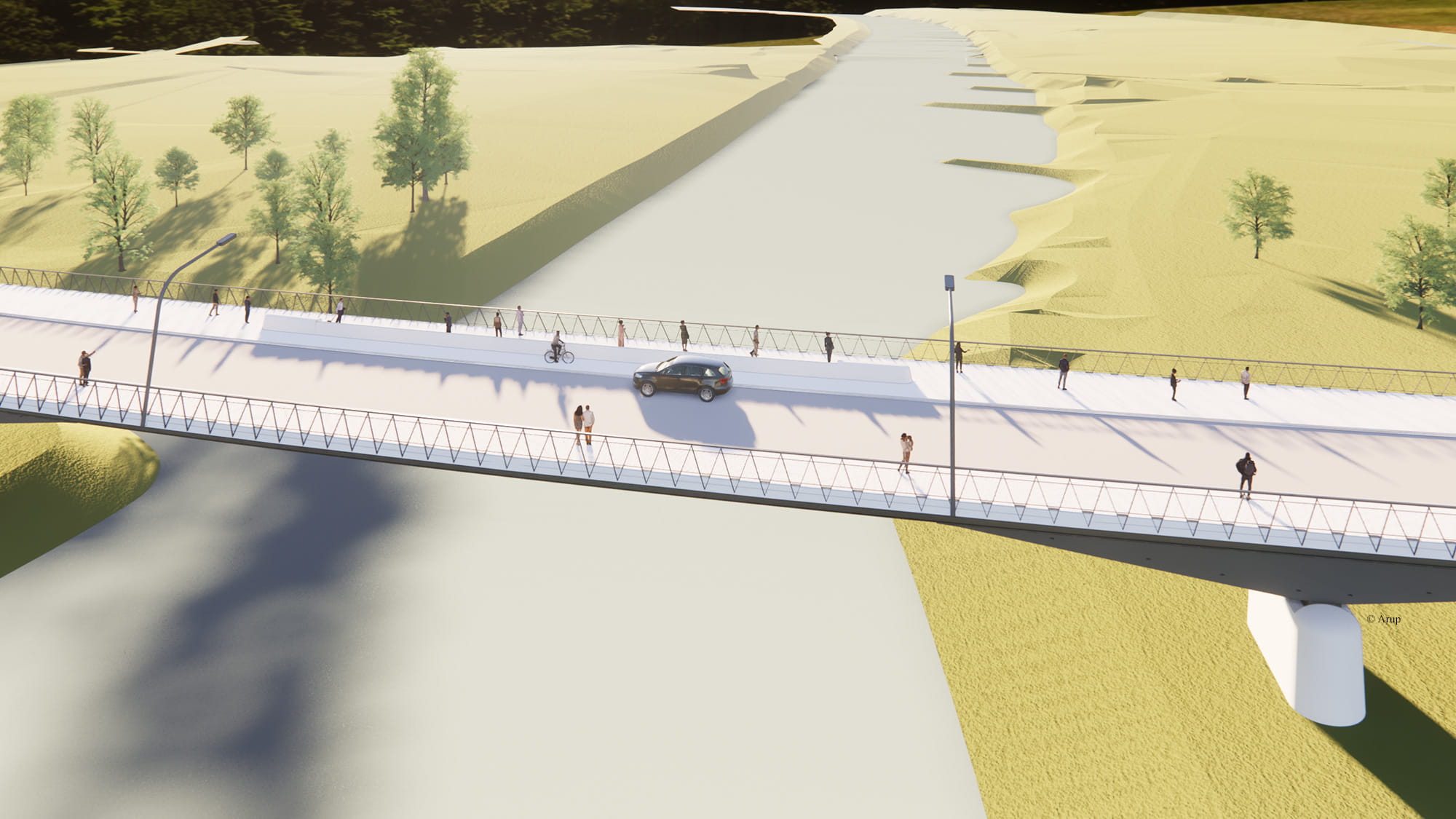 Visualization of the new Ruhr bridge - bird's eye view