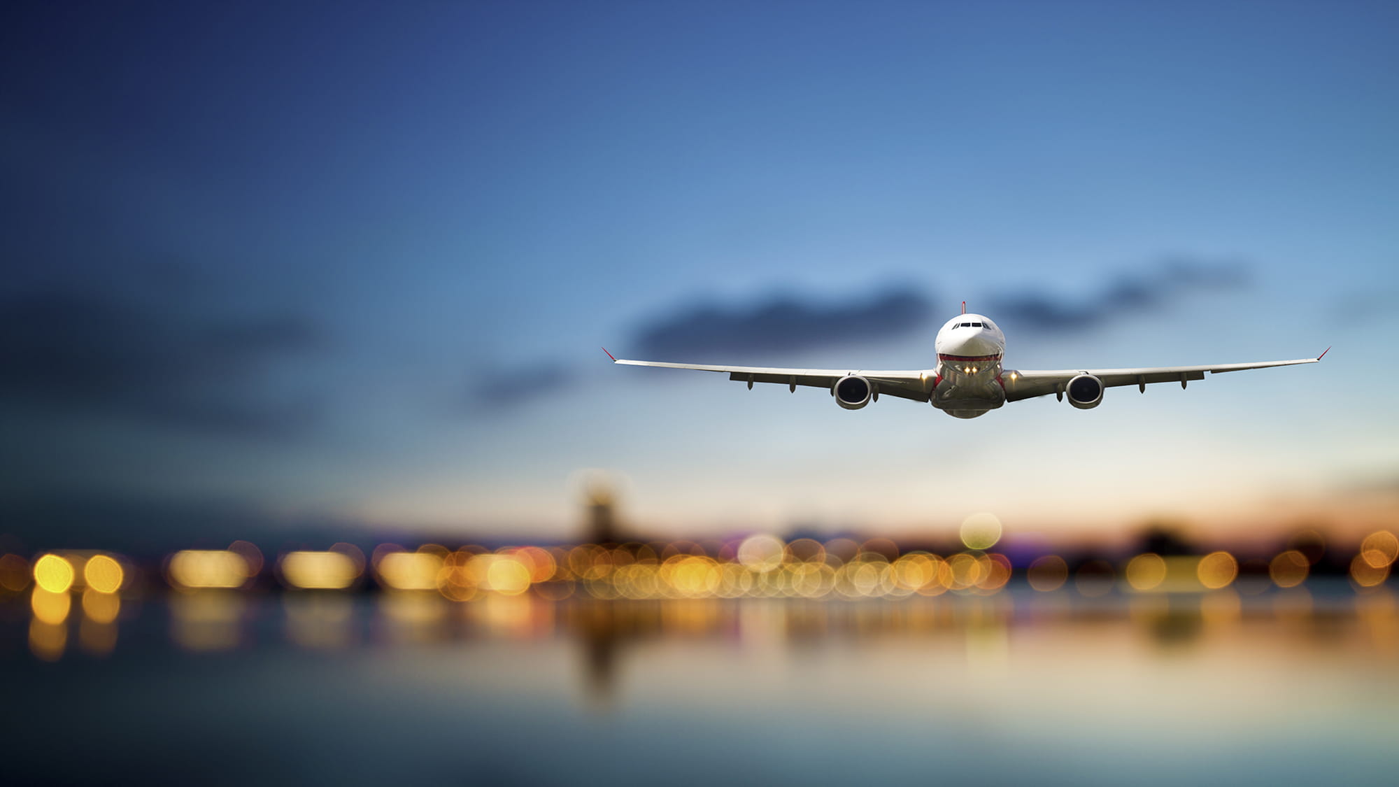 Plane landing on the runway