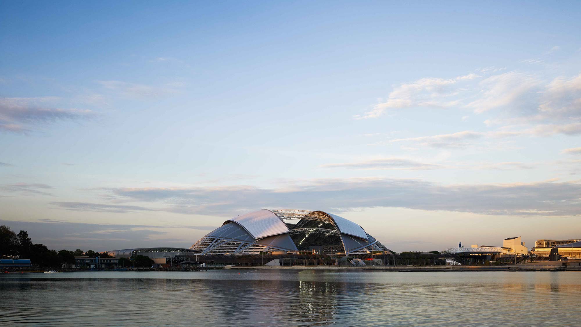 Singapore Sports Hub across the water