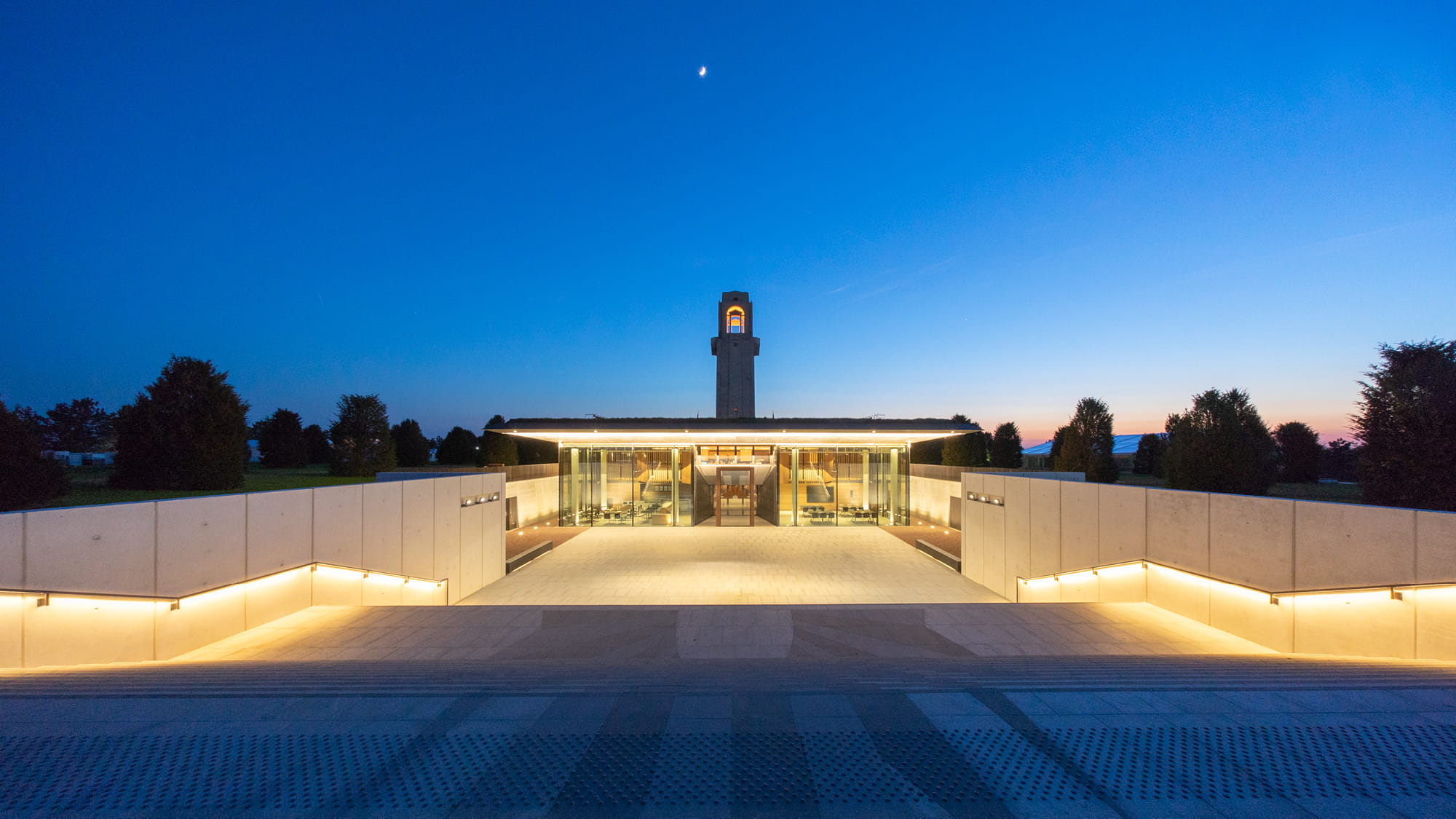 Exterior view of the Sir John Monash Centre which allows the existing Lutyens’ tower to take pride of place