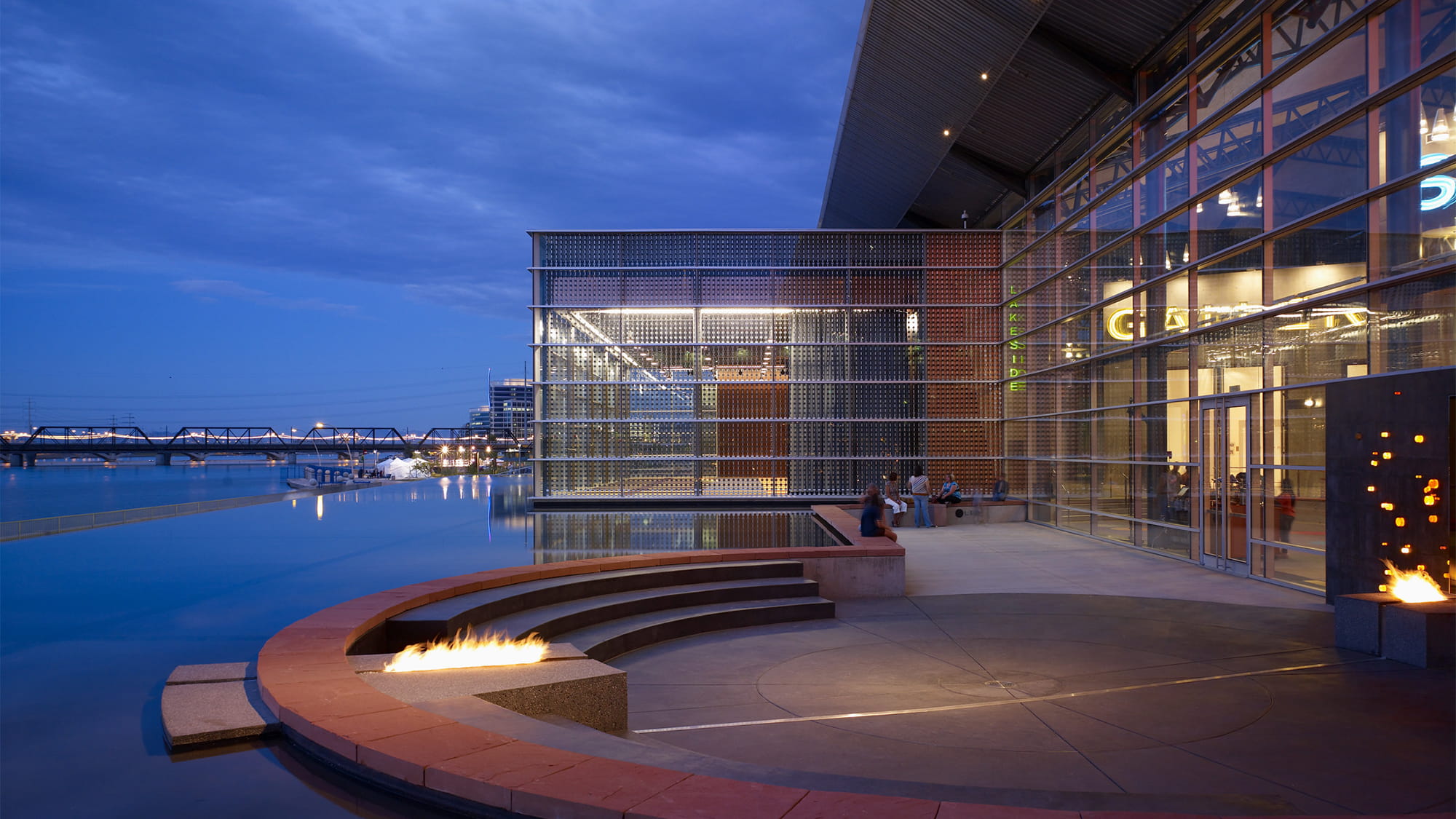External view of the PAC at night