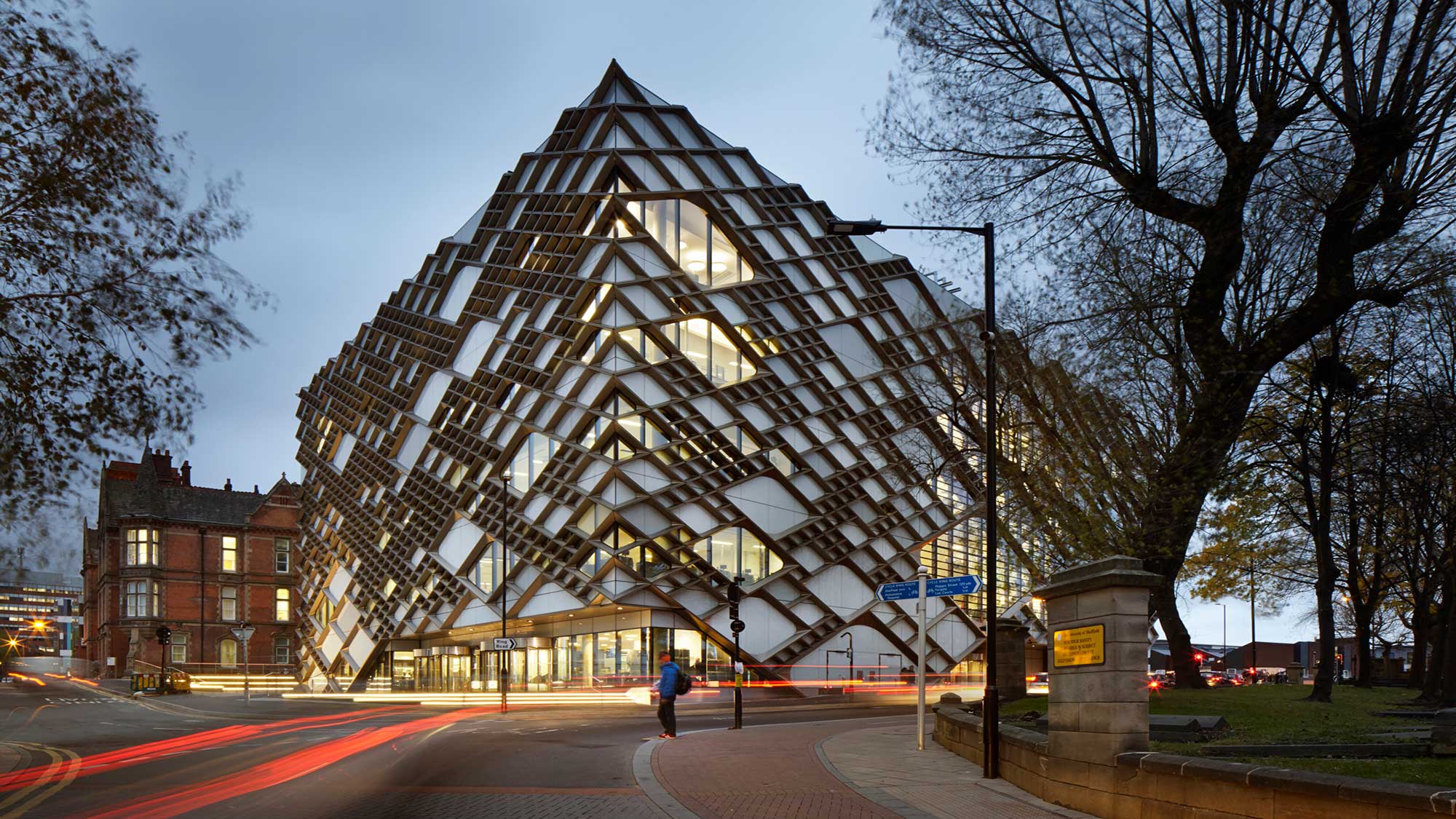 The Diamond building, at Sheffield University, houses specialist laboratories, lecture theatres and study areas. 