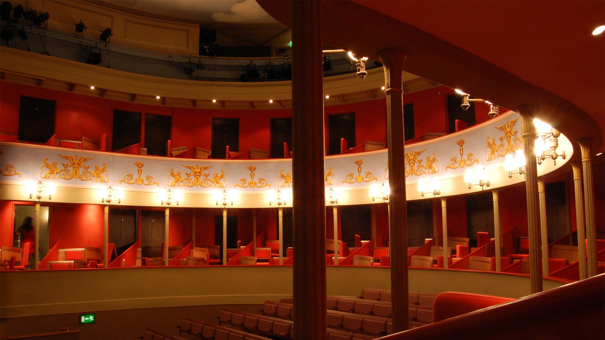 The renovation of the Georgian forestage and stage boxes at the Theatre Royal Bury St Edmonds. Photo: George Ellerington