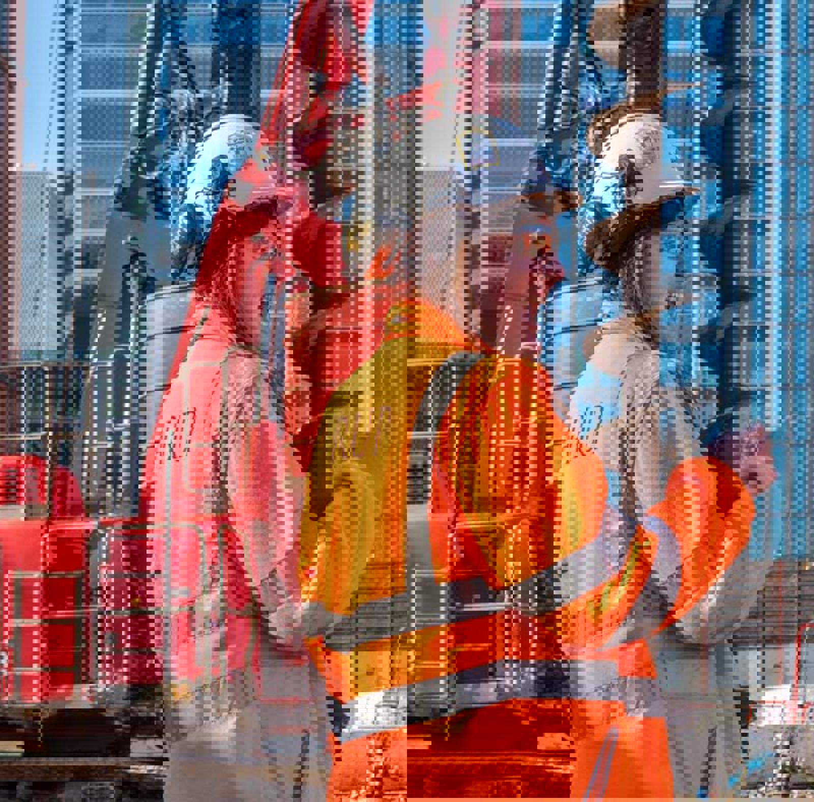 Staff member on site at Canary Wharf
