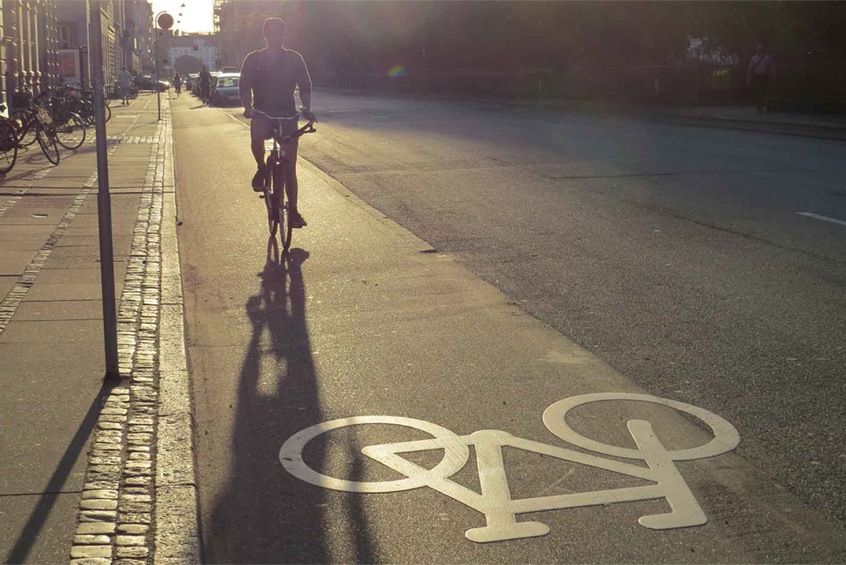 Cyclist on a city street