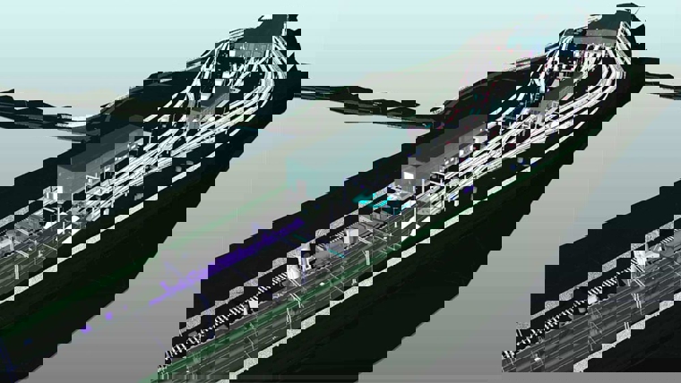 BIM model of a railway and infrastructure