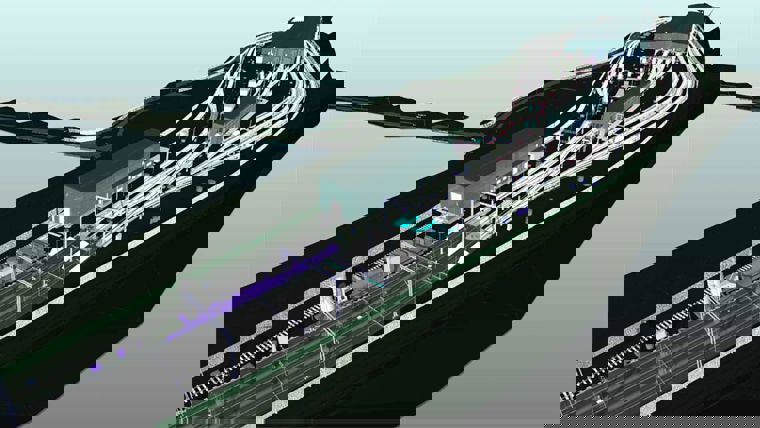 BIM model of a railway and infrastructure