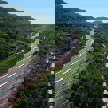 Aerial view of a highway
