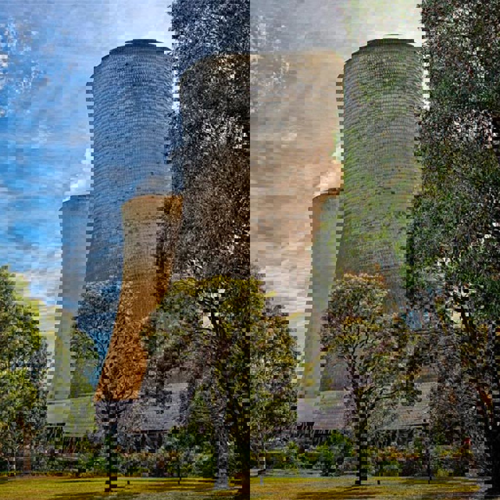 Power station cooling towers